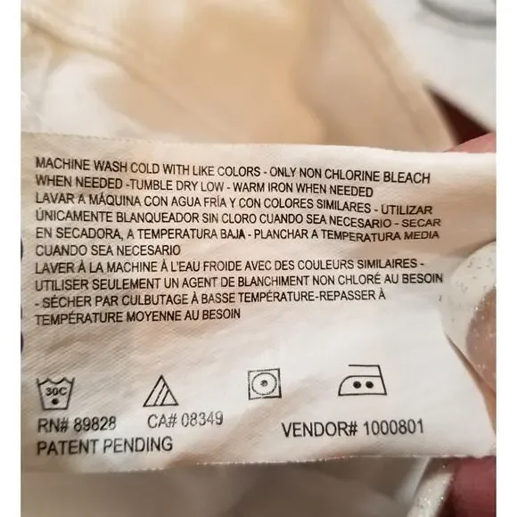 Gloria Vanderbilt Women's White Amanda Embellished Jean Stretch Capris Size 10 - Picture 12 of 13